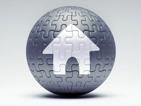 Puzzle Home Icon — Stock Photo, Image