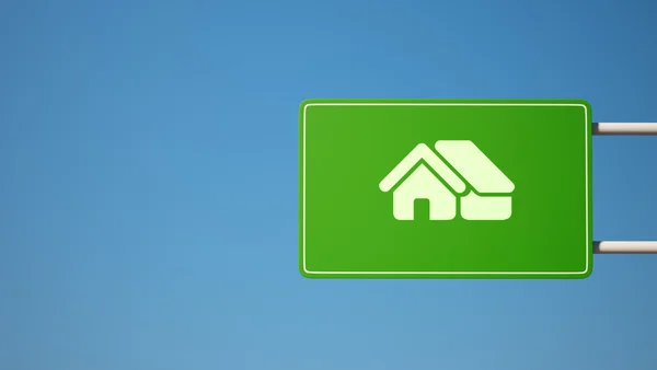 Skylt Home-ikonen — Stockfoto