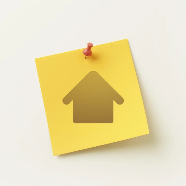 Sticky Note Home Icon — Stock Photo, Image