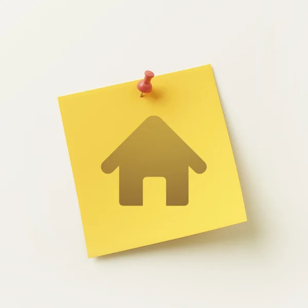 Sticky Note Home Icon — Stock Photo, Image