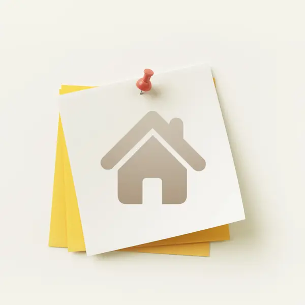 Sticky Note Home Icon — Stock Photo, Image