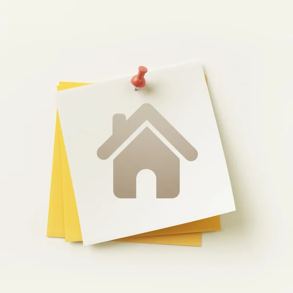 Sticky Note Home Icon — Stock Photo, Image