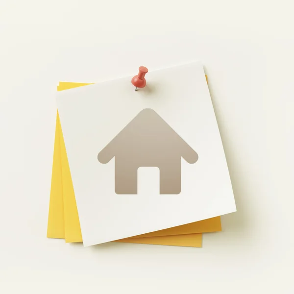 Sticky Note Home Icon — Stock Photo, Image