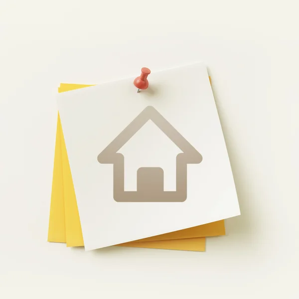 Sticky Note Home Icon — Stock Photo, Image