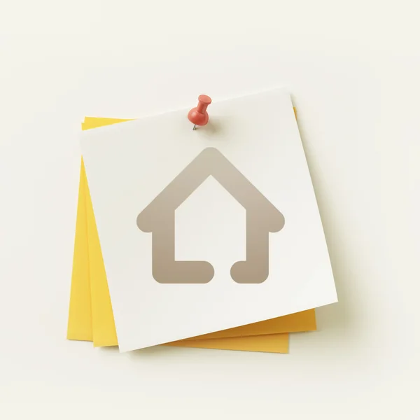 Sticky Note Home Icon — Stock Photo, Image