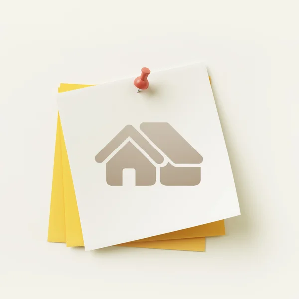 Sticky Note Home Icon — Stock Photo, Image