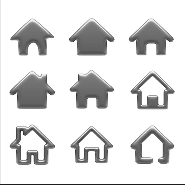 Home Icons isolated on white — Stock Photo, Image