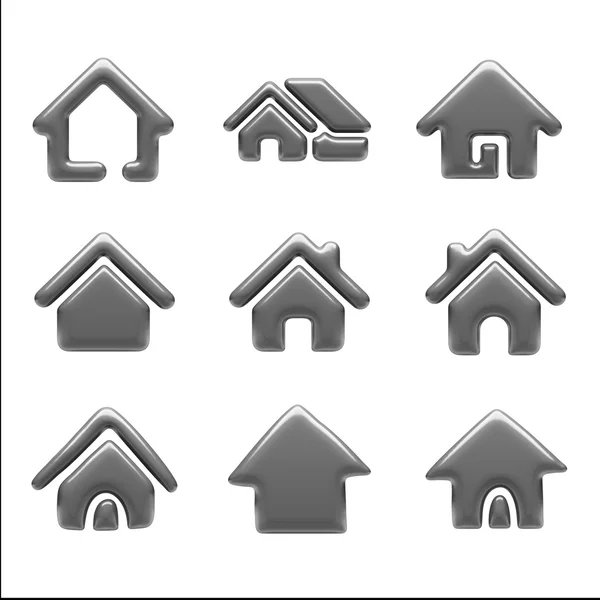 Home Icons isolated on white — Stock Photo, Image