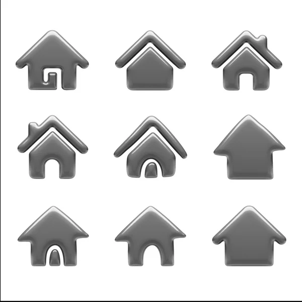 Home Icons isolated on white — Stock Photo, Image