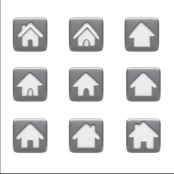 Home Icons isolated on white — Stock Photo, Image