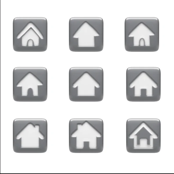 Home Icons isolated on white — Stock Photo, Image