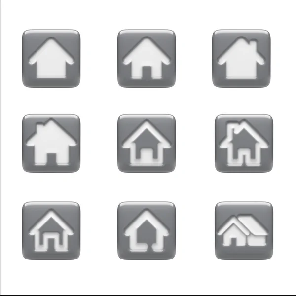 Home-Ikonen isoliert auf weiß — Stockfoto