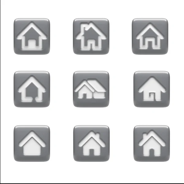 Home Icons isolated on white — Stock Photo, Image