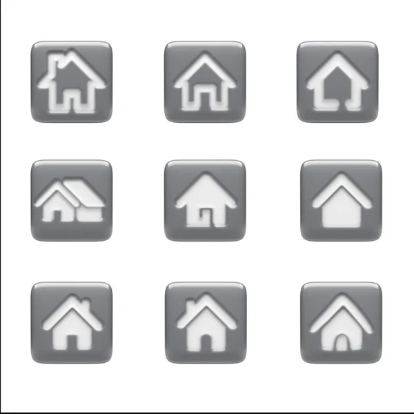 Home Icons isolated on white — Stock Photo, Image