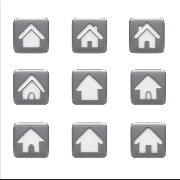 Home Icons isolated on white — Stock Photo, Image