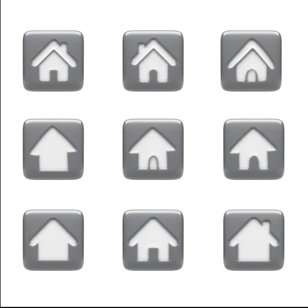 Home Icons isolated on white — Stock Photo, Image