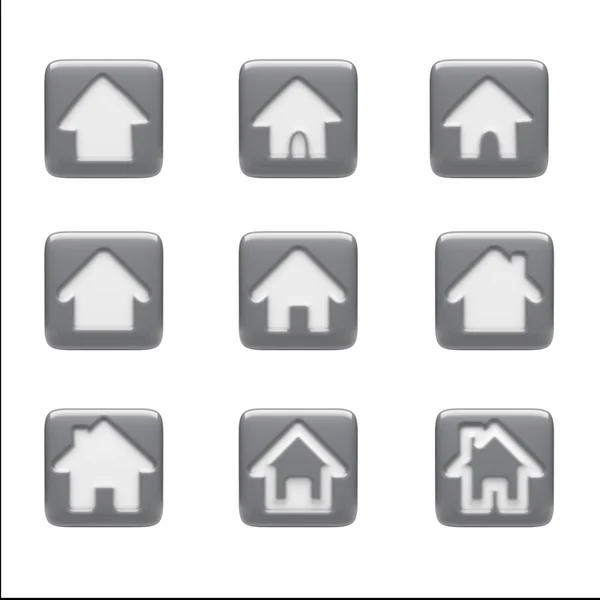 Home Icons isolated on white — Stock Photo, Image