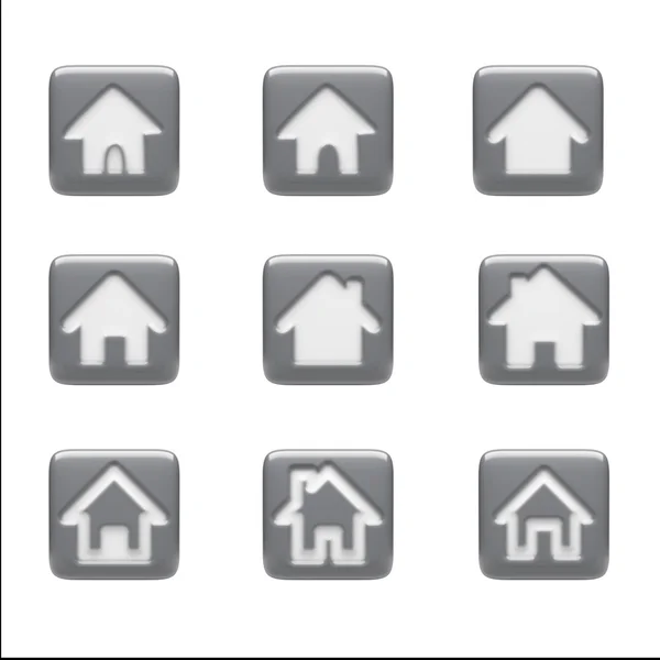 Home Icons isolated on white — Stock Photo, Image