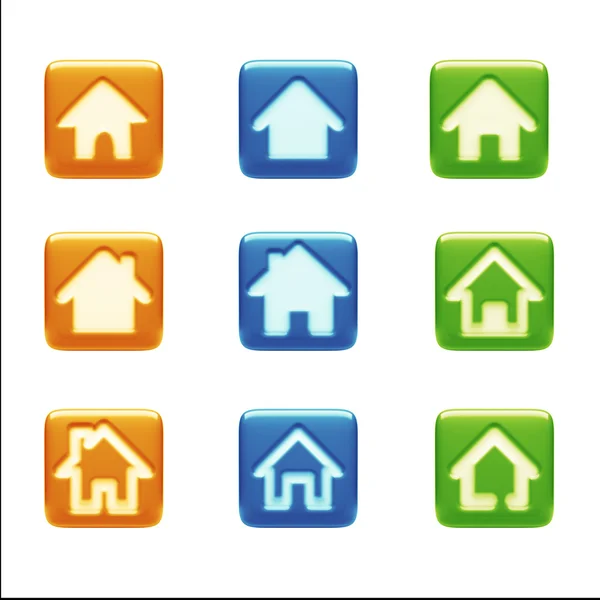 Home Icons isolated on white — Stock Photo, Image