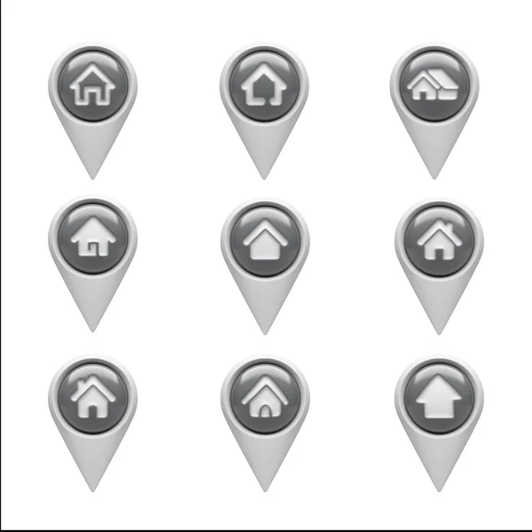 Home Icons isolated on white — Stock Photo, Image