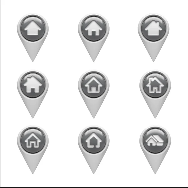 Home Icons isolated on white — Stock Photo, Image