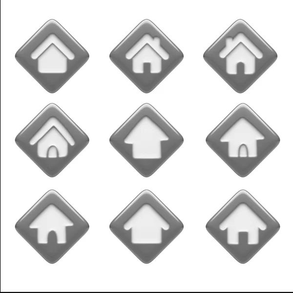 Home Icons isolated on white — Stock Photo, Image