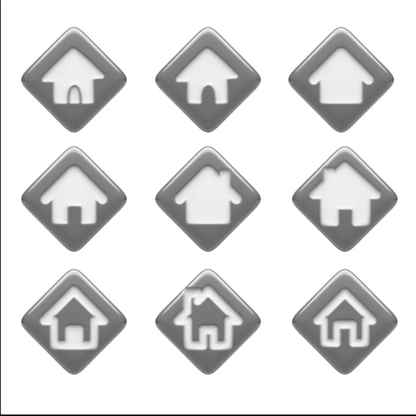 Home Icons isolated on white — Stock Photo, Image