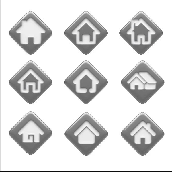 Home Icons isolated on white — Stock Photo, Image