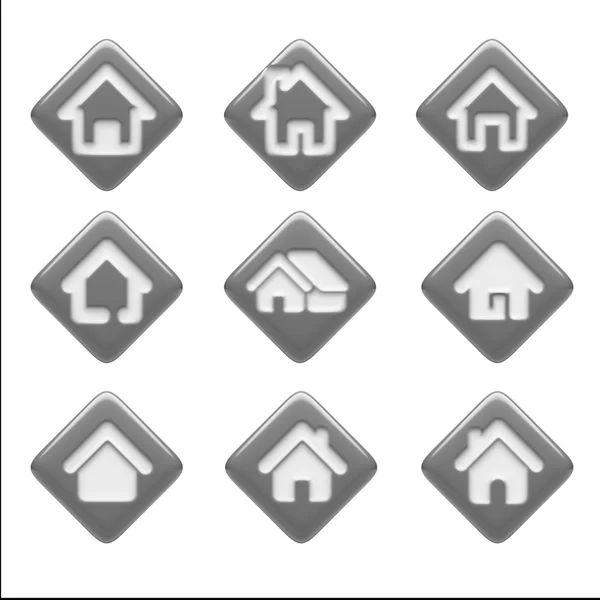 Home Icons isolated on white — Stock Photo, Image