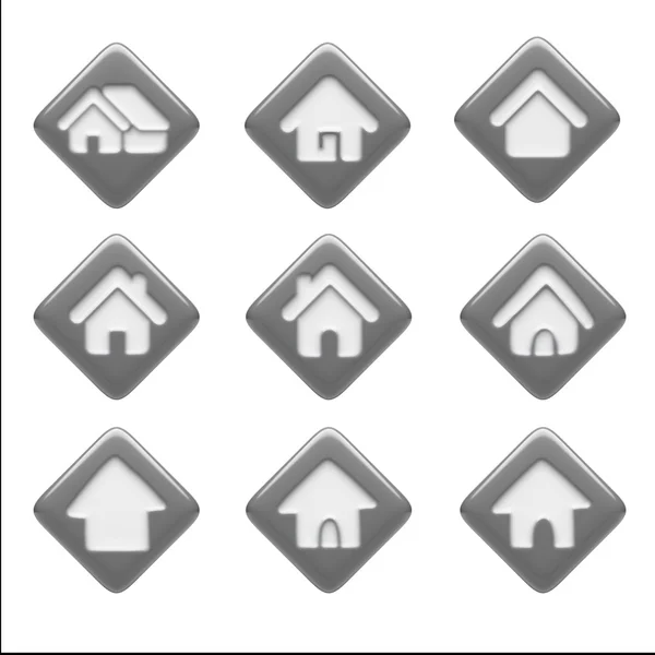 Home Icons isolated on white — Stock Photo, Image