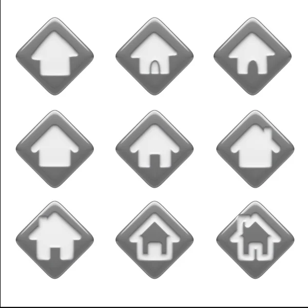 Home Icons isolated on white — Stock Photo, Image