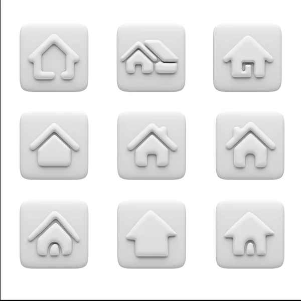 Home Icons isolated on white — Stock Photo, Image