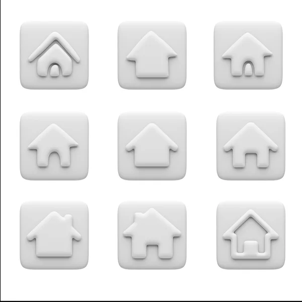 Home-Ikonen isoliert auf weiß — Stockfoto