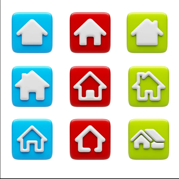 Home Icons isolated on white — Stock Photo, Image