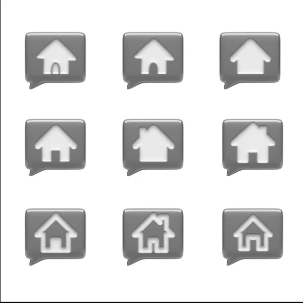 Home Icone isolate su bianco — Foto Stock