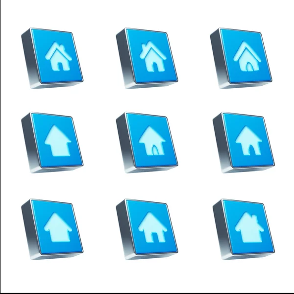 Home pictogrammen geïsoleerd op wit — Stockfoto