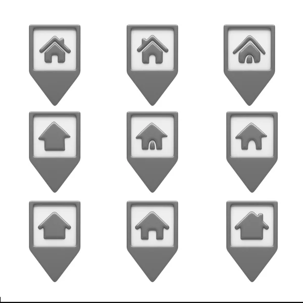 Home Icons isolated on white — Stock Photo, Image