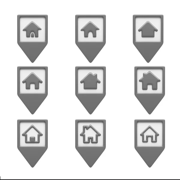 Home Icons isolated on white — Stock Photo, Image