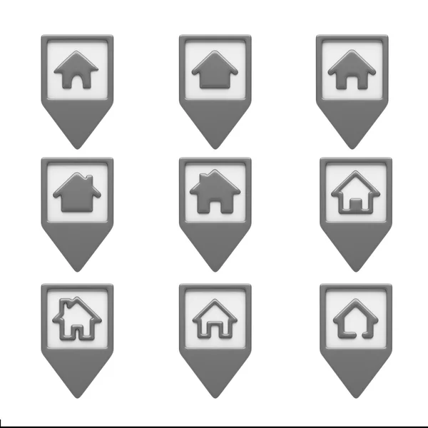 Home Icons isolated on white — Stock Photo, Image