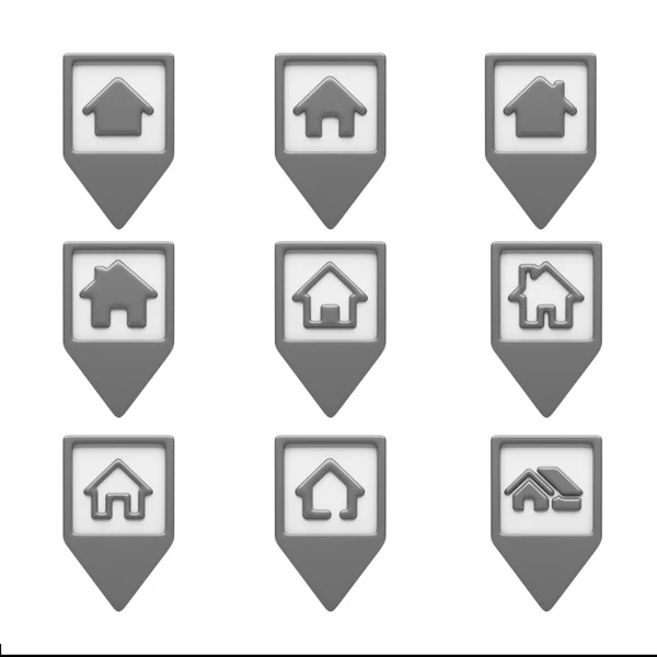 Home Icons isolated on white — Stock Photo, Image