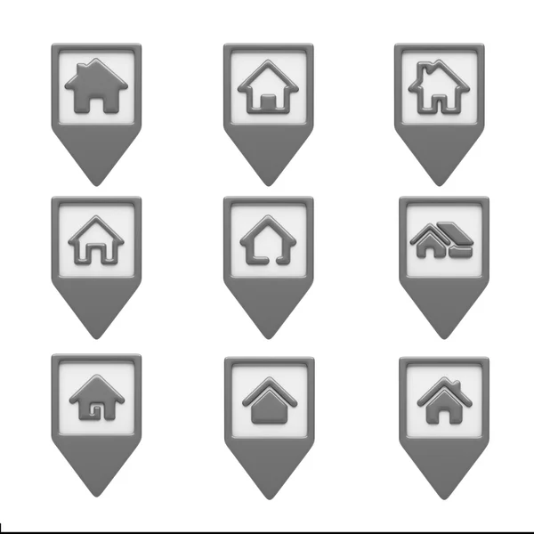 Home Icons isolated on white — Stock Photo, Image