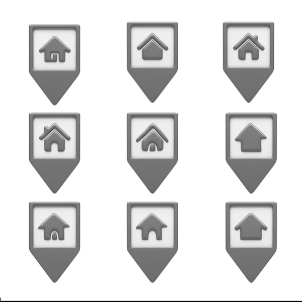 Home Icons isolated on white — Stock Photo, Image