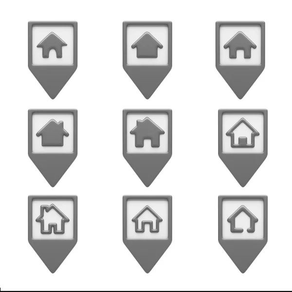 Home Icons isolated on white — Stock Photo, Image