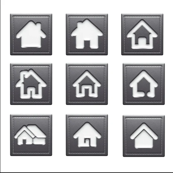 Home Icons isolated on white — Stock Photo, Image