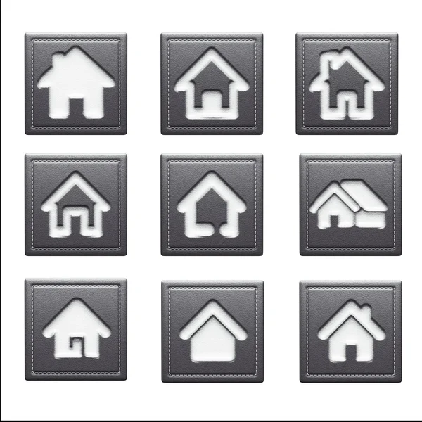 Home Icons isolated on white — Stock Photo, Image