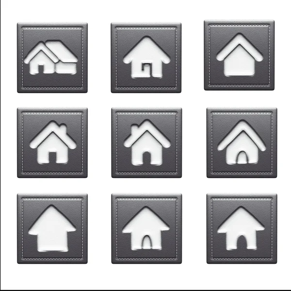 Home Icons isolated on white — Stock Photo, Image