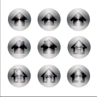 Ev simgeler üzerinde beyaz izole