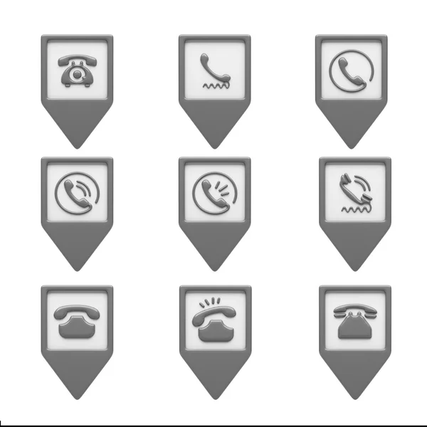 Kontaktní ikony izolovaných na bílém — Stock fotografie