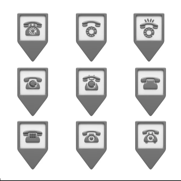 Iconos de contacto aislados en blanco —  Fotos de Stock