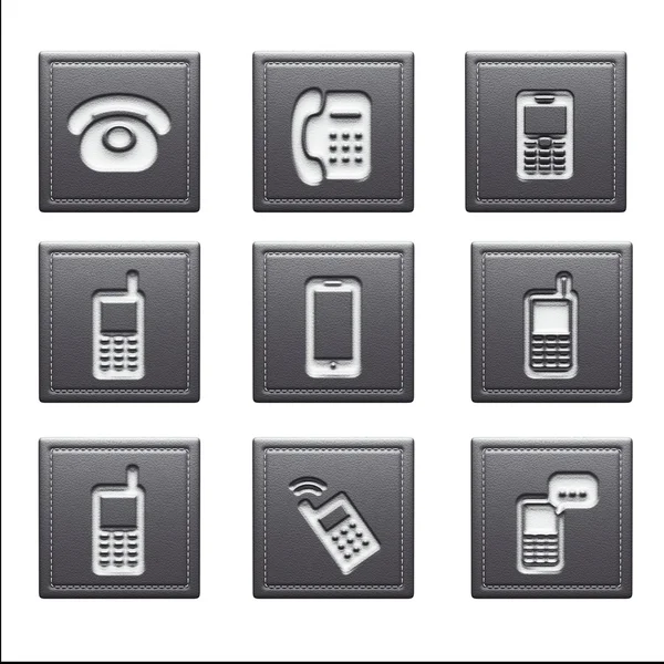 Contact Icons isolated on white — Stock Photo, Image